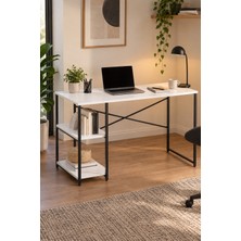 Sulorahome Beyaz Raflı Çalışma Masası 120 cm