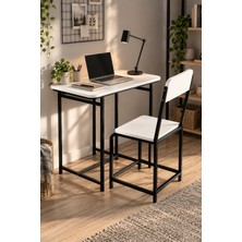 Sulorahome Minör Çalışma Masası ve Sandalye Seti Beyaz