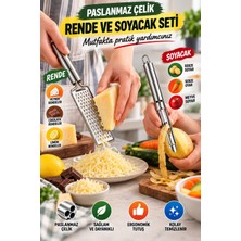 Open Home Concept 2'li Set Paslanmaz Çelik Rende ve Soyacak Oyacak Peynir Sebze Patates Limon Çikolata Mutfak Gereci