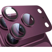 M.TK Moveteck iPhone 18 Pro Uyumlu Kamera Lens Koruyucu Metal Çerceveli Tam Kaplar Koruyucu Cam