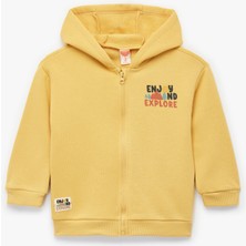 Koton Baskılı Uzun Kollu Şardonlu Fermuarlı Kapşonlu Sweatshirt