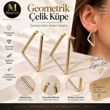 Maren Trade Geometrik Çelik Küpe – Modern & Şık Tasarım