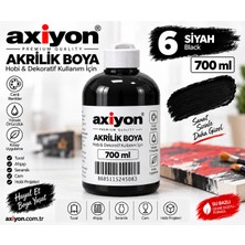 Axiyon Art Akrilik Boya 700 ml Siyah – Su Bazlı Hobi ve Dekoratif Boya