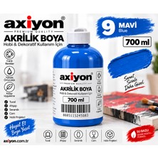 Axiyon Art Akrilik Boya 700 ml Mavi – Su Bazlı Hobi ve Dekoratif Boya