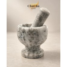ChaCha Home Mermer Havan Tokmak Seti Doğal Taş Baharat Öğütücü 10,5 cm - Gri
