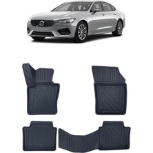 Wehhler Volvo S90 2022 5d Araca Özel Havuzlu Gerçek Kauçuk Kokusuz Paspas