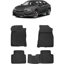 Wehhler Honda Civic Hb 2016 5d Araca Özel Havuzlu Gerçek Kauçuk Kokusuz Paspas