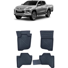 Wehhler Mitsubişhi L200 Bilizard-Tonado-Storm 2023 5d Araca Özel Havuzlu Gerçek Kauçuk Kokusuz Paspas