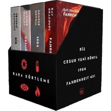 İthaki Yayınları Kara Dörtleme Kutu Set: 1984, Cesur Yeni Dünya, Biz, Fahrenheit 451 Ciltli 1368 Sayfa