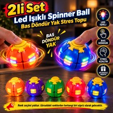 Eba Home LED Işıklı Bas Döndür Yak Stres Topu Stres Giderici Mekanizmalı Renkli Fidget Spinner Ball Spinball Top Oyuncak