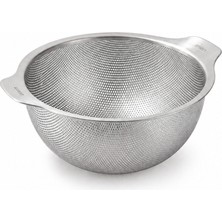 Welcomein Kulplu Paslanmaz Çelik Süzgeç 22 cm – Ince Delikli Metal Mutfak Süzgeci