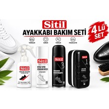 Sitil Ayakkabı Bakım Seti Beyaz Boya - Deodorant - Temizleme Solüsyonu - Bakım Süngeri (4 Lü Set)