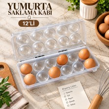12’li Kapaklı Yumurta Saklama Kabı Şeffaf Buzdolabı Yumurta Düzenleyici Muhafaza Kutusu Sariva Home