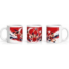 PayBuy Seramik Kupa Türkiye Voleybol Baskılı 300 ml Hediyelik Kahve Çay Kupası Özel Tasarım Kahve Kupası