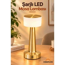 Casa Ruva Dekoratif Şarjlı Dokunmatik LED Masa Lambası USB Kablolu Abajur ve Gece Lambası