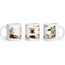 PayBuy Seramik Kupa Filtre Kahve Baskılı 300 ml Hediyelik Çay Kupası Ofis Ev Kullanımı Özel Tasarım