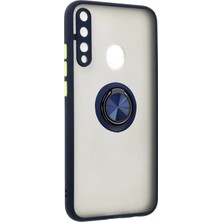 Uray Store Huawei P40 Lite E Montreal Yüzüklü Silikon Kapak - Lacivert