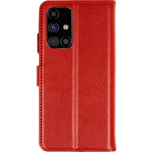 Uray Store Samsung Galaxy M31S Kılıf Trend S Plus Kapaklı Kılıf - Kırmızı