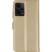 Uray Store Xiaomi Redmi Note 12 5g Trend S Kapaklı Kılıf - Gold