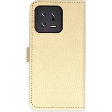 Uray Store Xiaomi Mi 13 Trend S Plus Kapaklı Kılıf - Gold