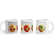 PayBuy Seramik Kupa Portakal Canavarlar Temalı Baskılı 300 ml Hediyelik Kahve Çay Kupası Özel Tasarım