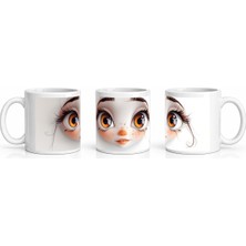 PayBuy Seramik Kupa Fantazi Kız Portresi Baskılı 300 ml Hediyelik Kahve Çay Kupası Özel Tasarım Çay Bardağı