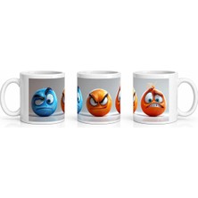 PayBuy Seramik Kupa Duygusal Emoji Karakterler Baskılı 300 ml Hediyelik Kahve Çay Kupası Özel Tasarım