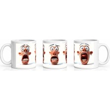 PayBuy Seramik Kupa Ekspresif Portrak Yüzler Baskılı 300 ml Hediyelik Kahve Çay Kupası Özel Tasarım
