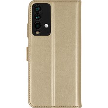 Uray Store Xiaomi Redmi 9t Trend S Plus Kapaklı Kılıf - Gold