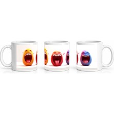 PayBuy Seramik Kupa Dil Çıkaran Emoji Yüzler Baskılı 300 ml Hediyelik Kahve Çay Kupası Özel Tasarım