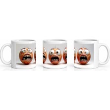 PayBuy Seramik Kupa Şaşkın Yüzler Temalı Baskılı 300 ml Hediyelik Kahve Çay Kupası Özel Tasarım Çay Bardağı