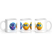 PayBuy Seramik Kupa Komik Yüzler Temalı Baskılı 300 ml Hediyelik Kahve Çay Kupası Özel Tasarım Kahve Kupası
