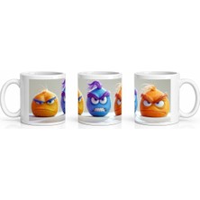 PayBuy Seramik Kupa Tüylü Kızgın Karakterler Baskılı 300 ml Hediyelik Ofis Kahve Çay Kupası Özel Tasarım