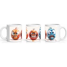 PayBuy Seramik Kupa Komik Yüzlü Karakterler Baskılı 300 ml Hediyelik Kahve Çay Kupası Özel Tasarım Ofis