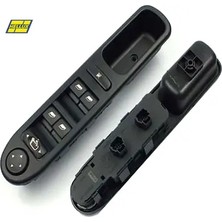 Cam Açma Düğmesi Anahtarı Sol Ön Peugeot P307 00-09 Dörtlü-Merkezi Kilit Düğmeli - Ayna Ayarlı Hellux 6554.KT