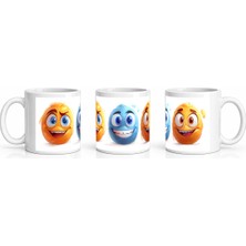 PayBuy Seramik Kupa Neşeli Küre Canavarlar Baskılı 300 ml Hediyelik Kahve Çay Kupası Özel Tasarım Ofis