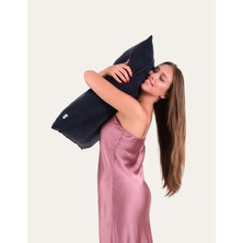 Hedie Nara Navy %100 Cupro Vegan İpek Yastık Kılıfı - Anti Aging Cilt ve Saç Bakımı 50x70 cm
