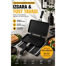 MADAME QUEEN 17,5X23,5 cm Çift Taraflı Izgara Tost Tavası - El Tost Makinesi