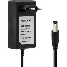 Hsc Bilişim Weko 14.4 Volt - 1 Amper 5.5*2.5 Uçlu Plastik Işıklı Kasa Priz Tip Adaptör
