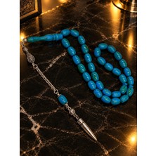 Linea Craft Lineacraft Alpaka Mermi Uçlu Çok Renkli Beyrut Tesbih (Mavi, 8X12 Mm)