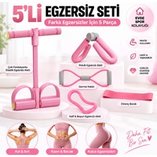 Solezon 5'li Yoga Pilates Egzersiz Seti Direnç Bandı Elastik Evde Spor Aletleri