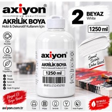 Axiyon Art Akrilik Boya 1250 ml Beyaz – Su Bazlı Hobi ve Dekoratif Boya