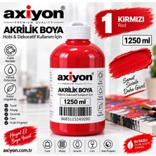 Axiyon Art Akrilik Boya 1250 ml Kırmızı – Su Bazlı Hobi ve Dekoratif Boya