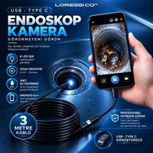 Scope Pro Endoskop Kamera IP67 Su Geçirmez / Type-C & USB Uyumlu - 3 Metre (Android)