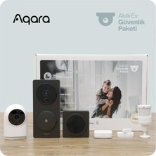 Aqara  Akıllı Güvenlik Paketi, Görüntülü Kapı Zili G4, Kamera Hub G2H Pro, P1 Hareket Sensörü, Kapı Pencere Sensörü, Kablosuz Kumanda, Apple Home Destekli Akıllı Ev Güvenlik Seti, 1080P