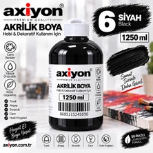 Axiyon Art Akrilik Boya 1250 ml Siyah – Su Bazlı Hobi ve Dekoratif Boya