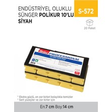 İnci Çelik Aksesuar 2 Adet Endüstriyel Oluklu Sünger Polikur 10LU Siyah