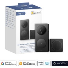 Aqara Akıllı Görüntülü Kapı Zili, 1080P Full Hd, 162° Geniş Açı, Gece Görüşü, Aı Yüz Tanıma, Çift Yönlü Ses, Kablosuz/kablolu Kullanım, Apple Homekit Secure Video, 512 GB Microsd Desteği