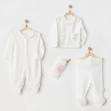 Andywawa AC24501 Petit Love Newborn Tüllü 4 Parça Set Ekru