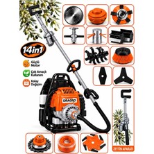 Dragro Sırt Tipi Motorlu Tırpan Çapalama Seti + Zeytin Toplama 14 Parça Full Set Bahçe Seti